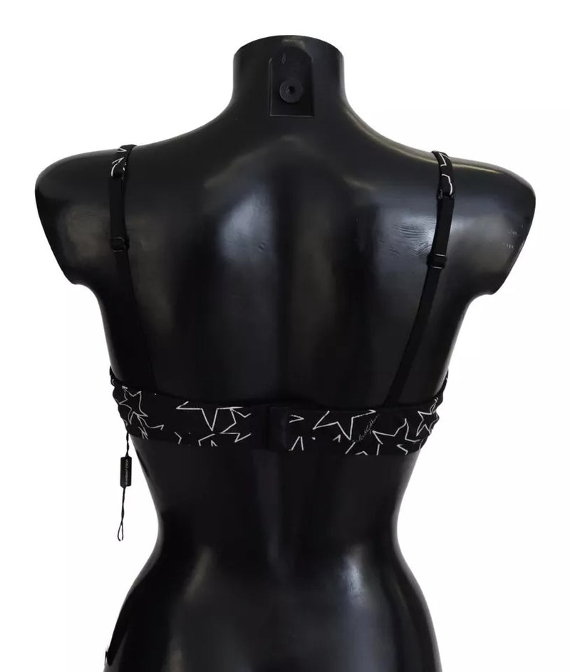 Dolce & Gabbana Black Millennials Star Non Wire Cotton Bra