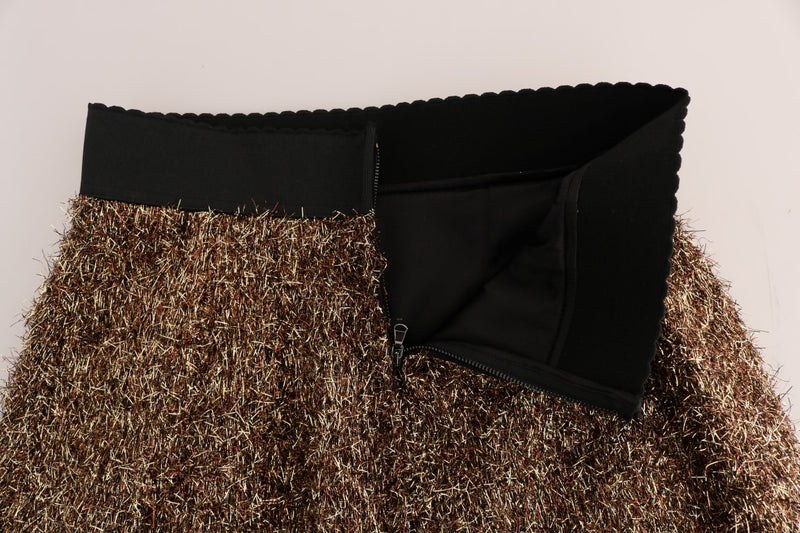 Jupe courte Dolce &amp; Gabbana dorée et noire
