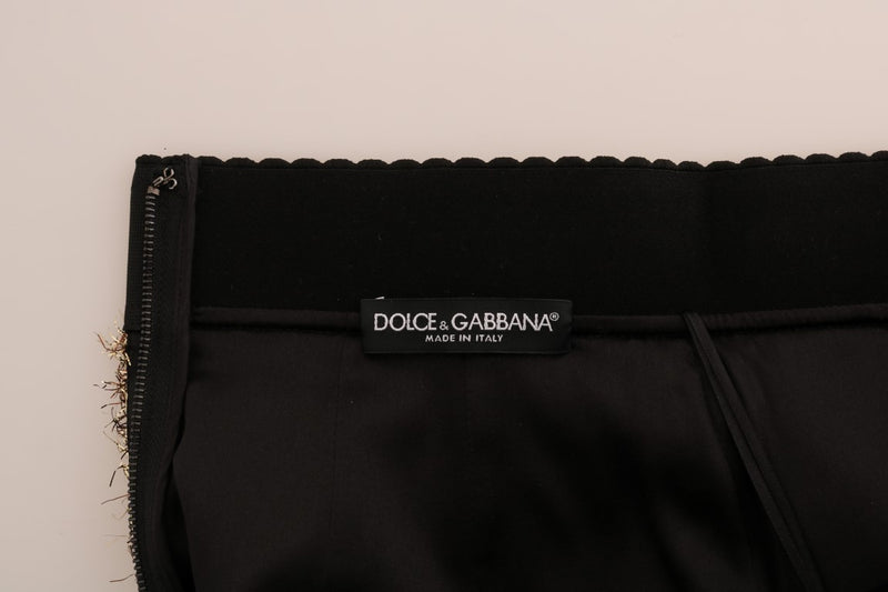 Jupe courte Dolce &amp; Gabbana dorée et noire