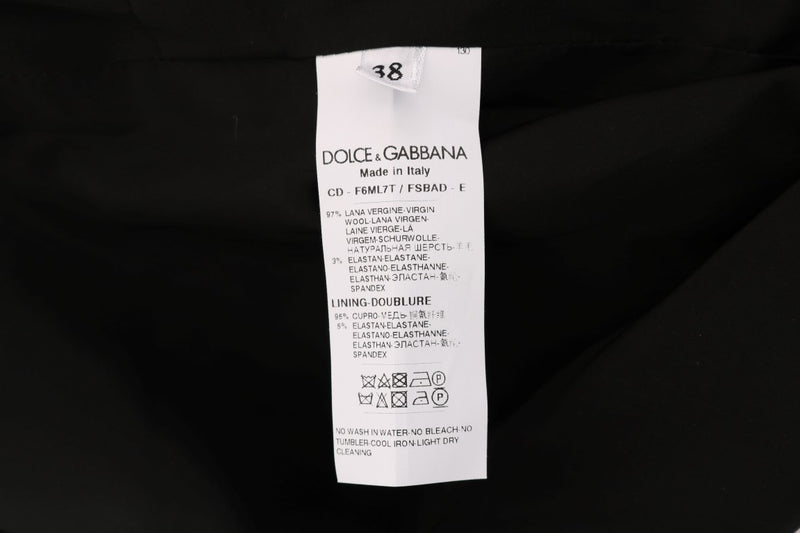 Robe Dolce &amp; Gabbana grise à pois en laine stretch