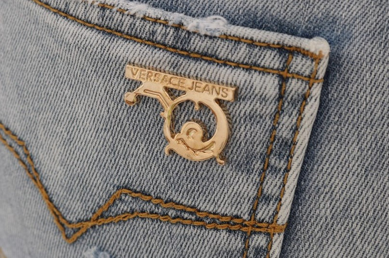 Jean Versace bleu délavé déchiré stretch coupe slim