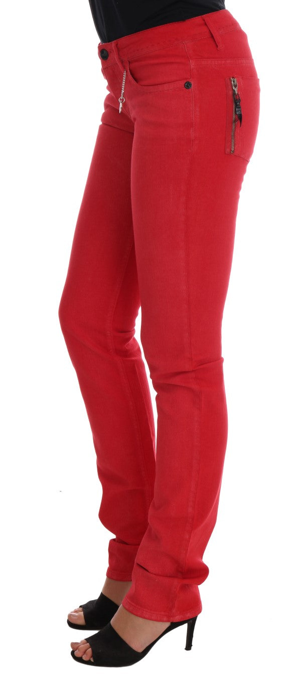 Jean slim stretch en coton rouge Costume National