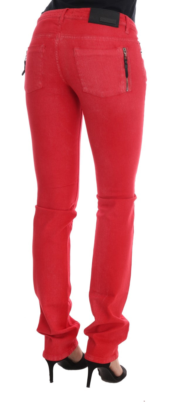 Jean slim stretch en coton rouge Costume National