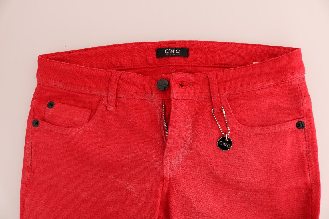 Jean slim stretch en coton rouge Costume National