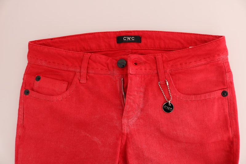 Jean slim stretch en coton rouge Costume National