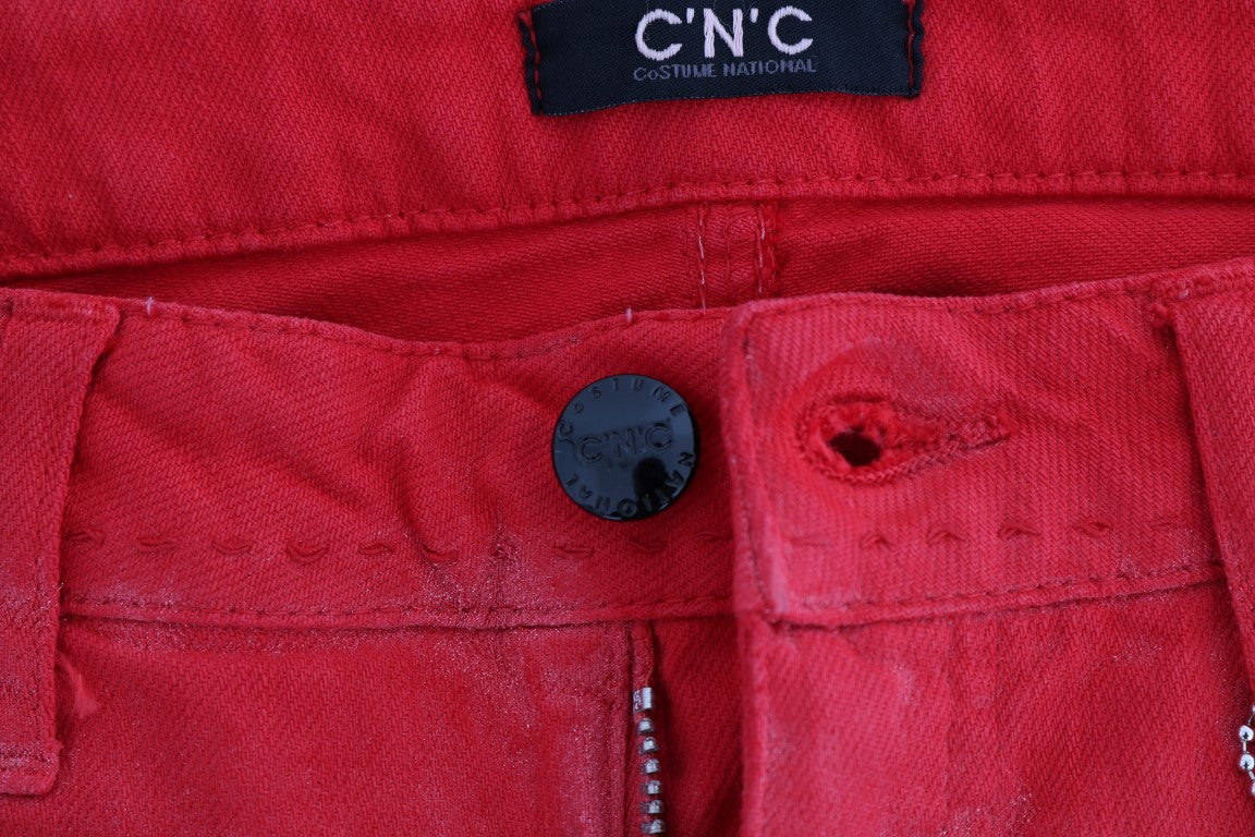 Jean slim stretch en coton rouge Costume National