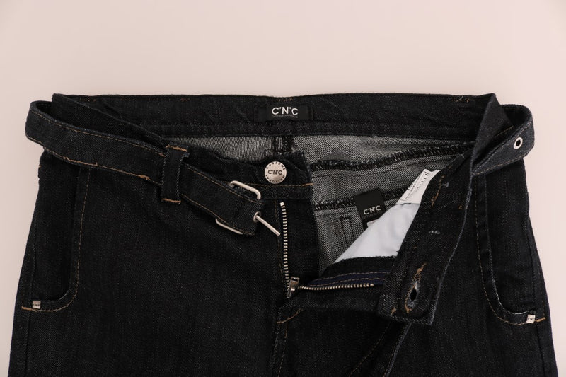 Costume National - Jeans slim en coton stretch bleu