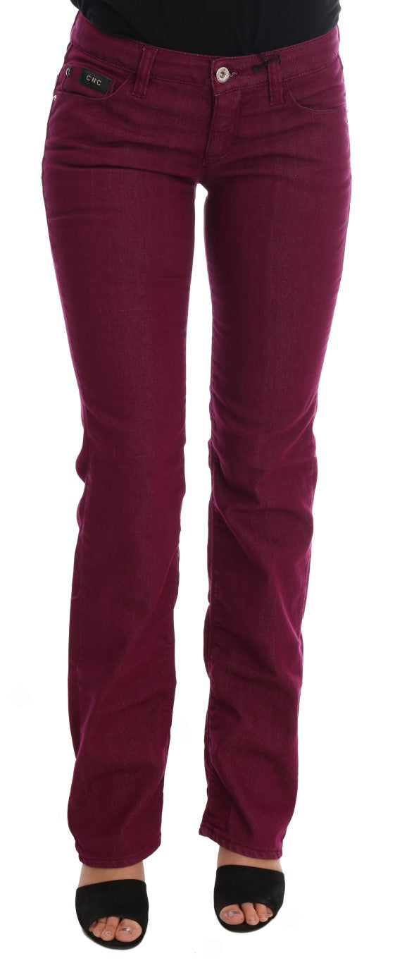 Jean en denim stretch rouge délavé Costume National
