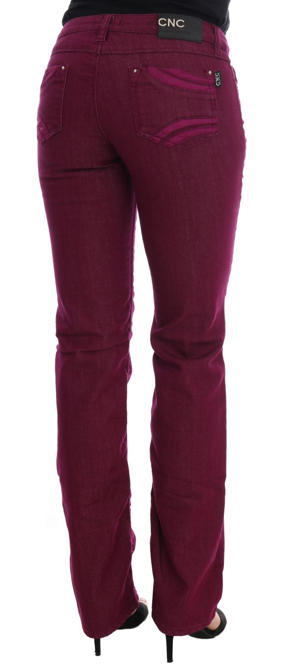Jean en denim stretch rouge délavé Costume National