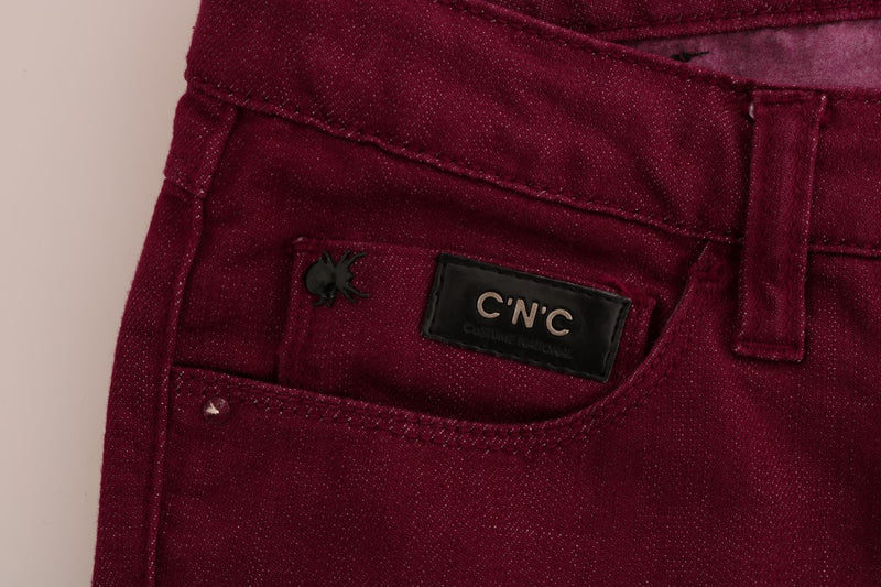 Jean en denim stretch rouge délavé Costume National