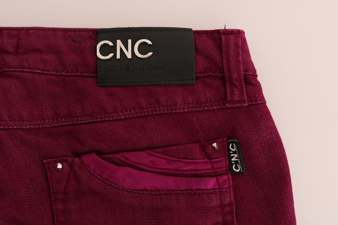 Jean en denim stretch rouge délavé Costume National