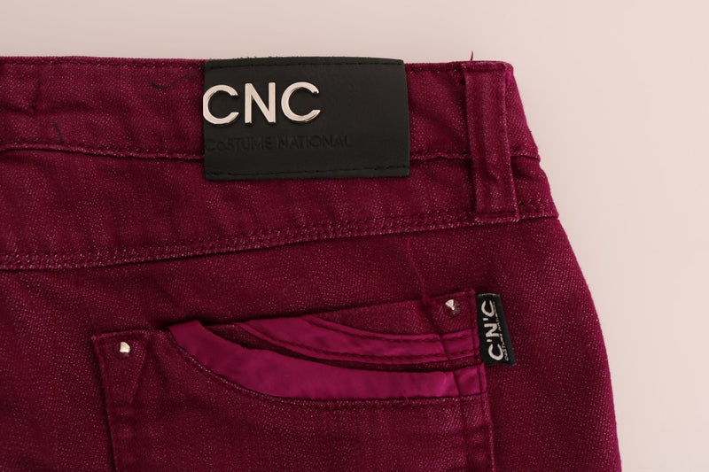 Jean en denim stretch rouge délavé Costume National