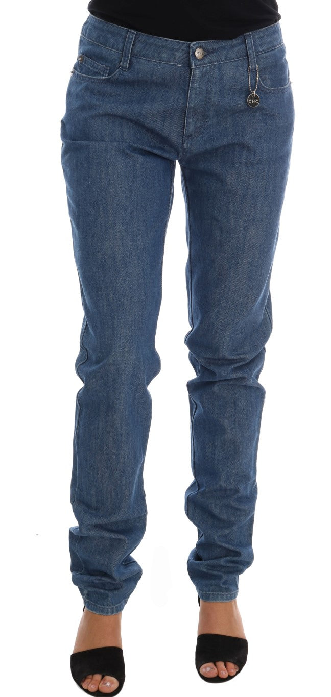 Jean boyfriend en coton bleu délavé Costume National