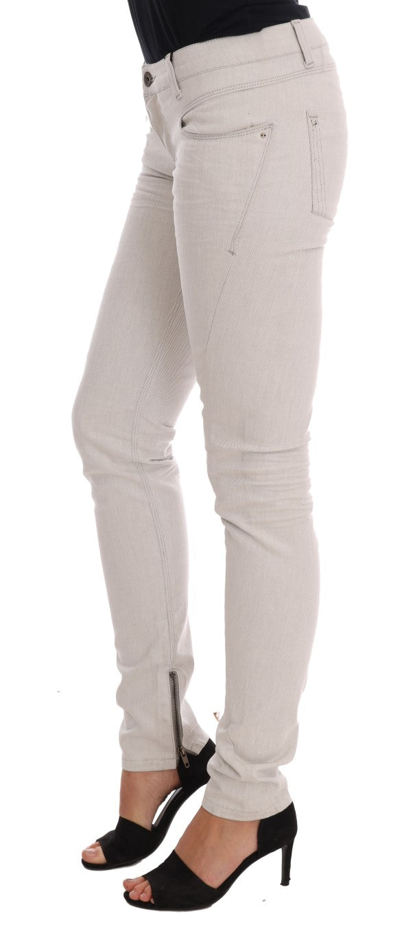 Jean slim stretch en coton blanc Costume National