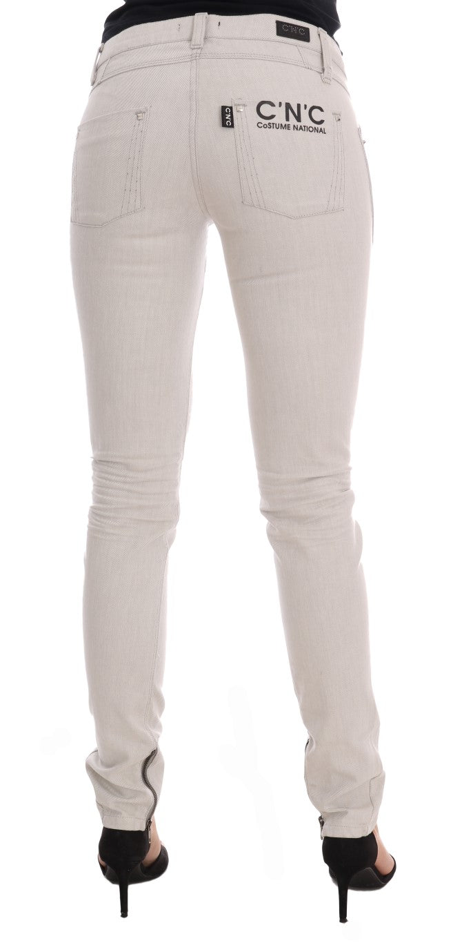 Jean slim stretch en coton blanc Costume National