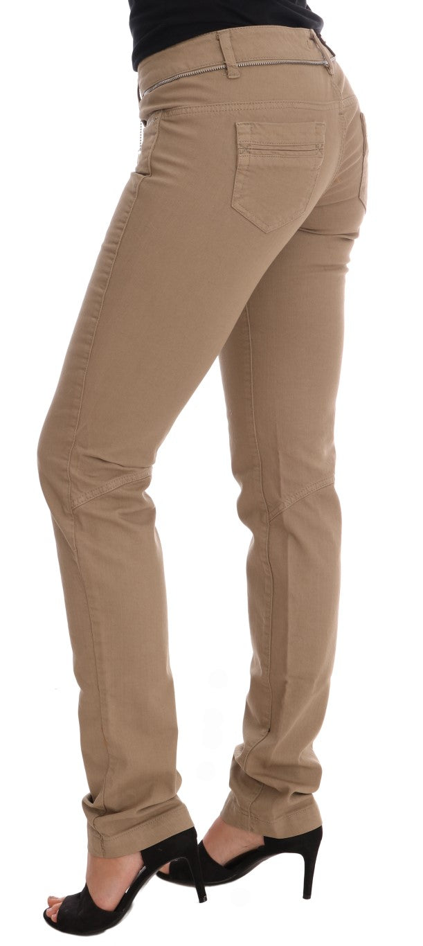 Jean Costume National beige en coton stretch coupe slim