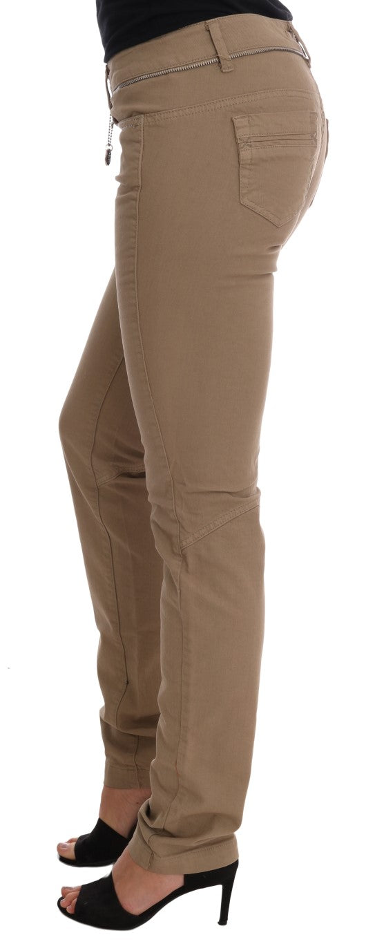 Jean Costume National beige en coton stretch coupe slim
