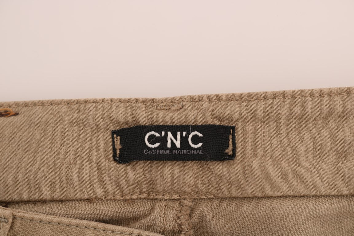 Jean Costume National beige en coton stretch coupe slim
