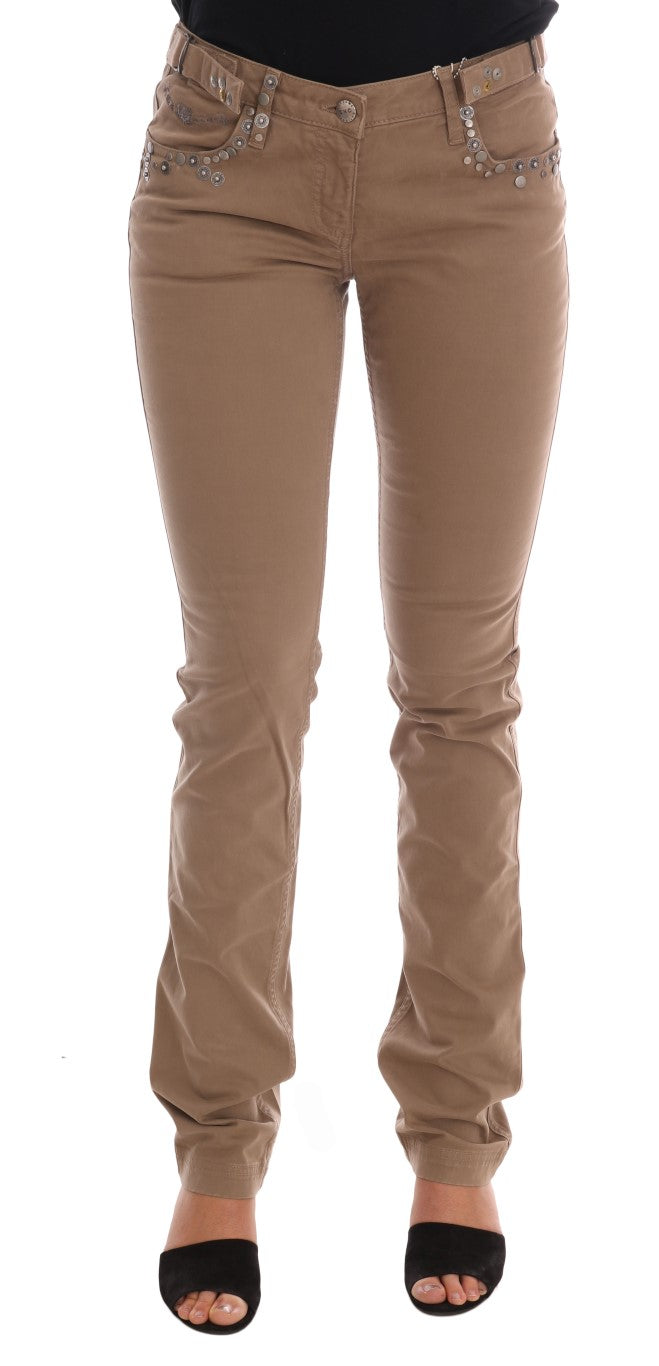 Jean Costume National beige en coton stretch coupe slim