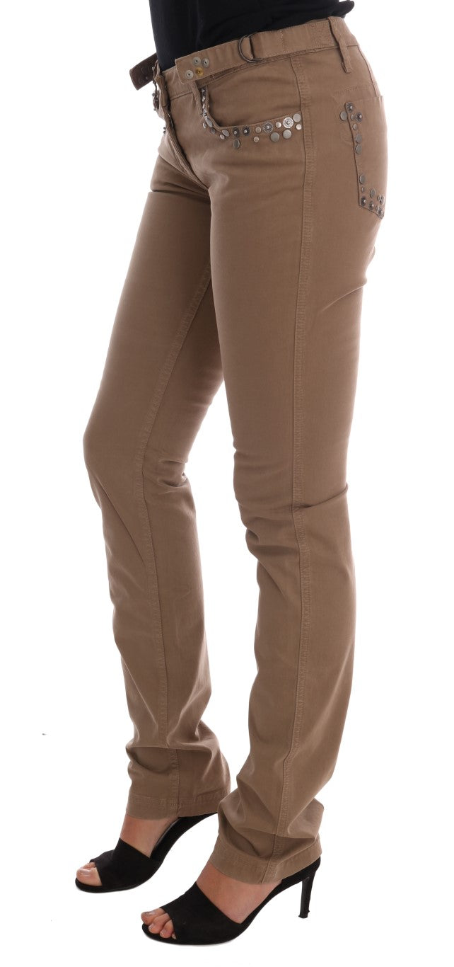 Jean Costume National beige en coton stretch coupe slim