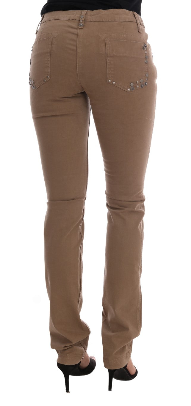 Jean Costume National beige en coton stretch coupe slim