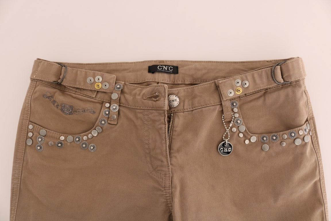 Jean Costume National beige en coton stretch coupe slim