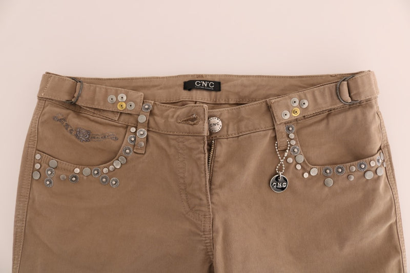 Jean Costume National beige en coton stretch coupe slim