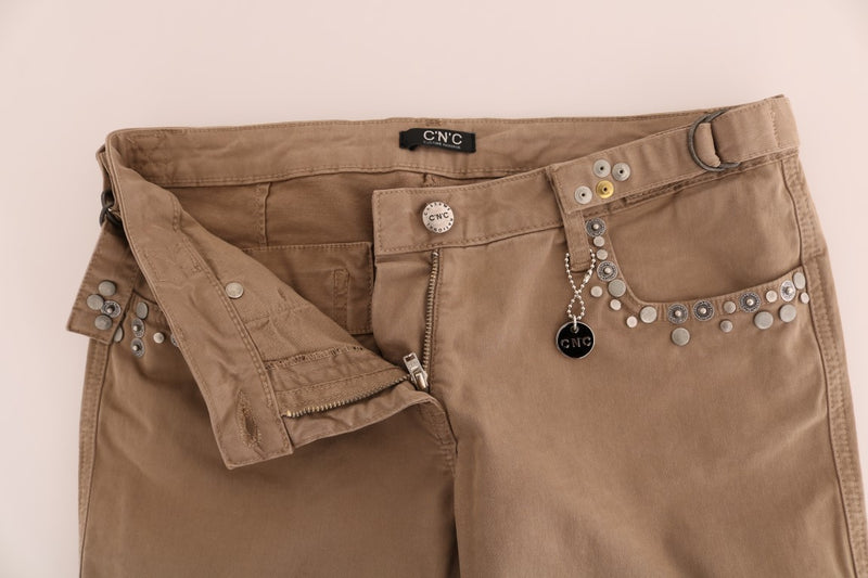Jean Costume National beige en coton stretch coupe slim