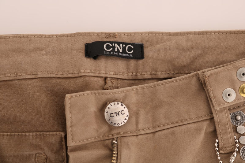 Jean Costume National beige en coton stretch coupe slim