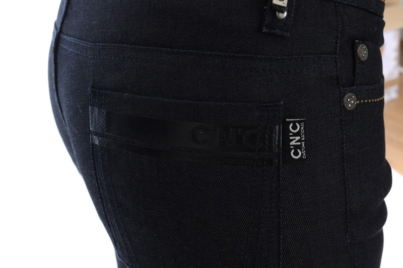 Costume National - Jeans slim en coton stretch bleu