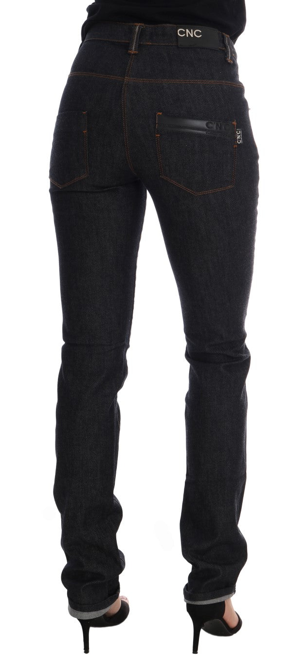 Costume National - Jeans slim en coton stretch bleu