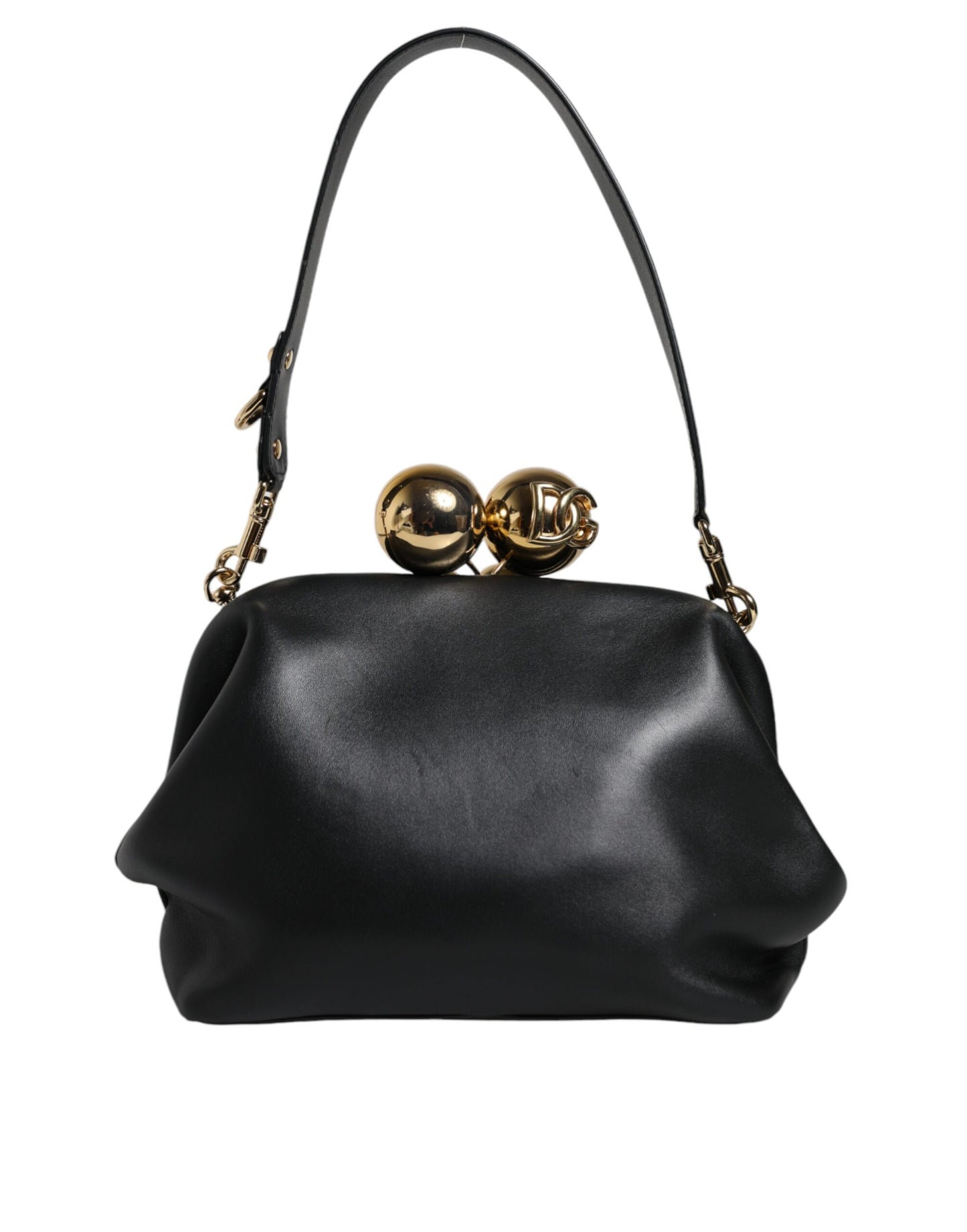 Pochette à bandoulière en cuir de veau noir Dolce &amp; Gabbana