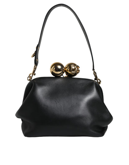 Pochette à bandoulière en cuir de veau noir Dolce &amp; Gabbana