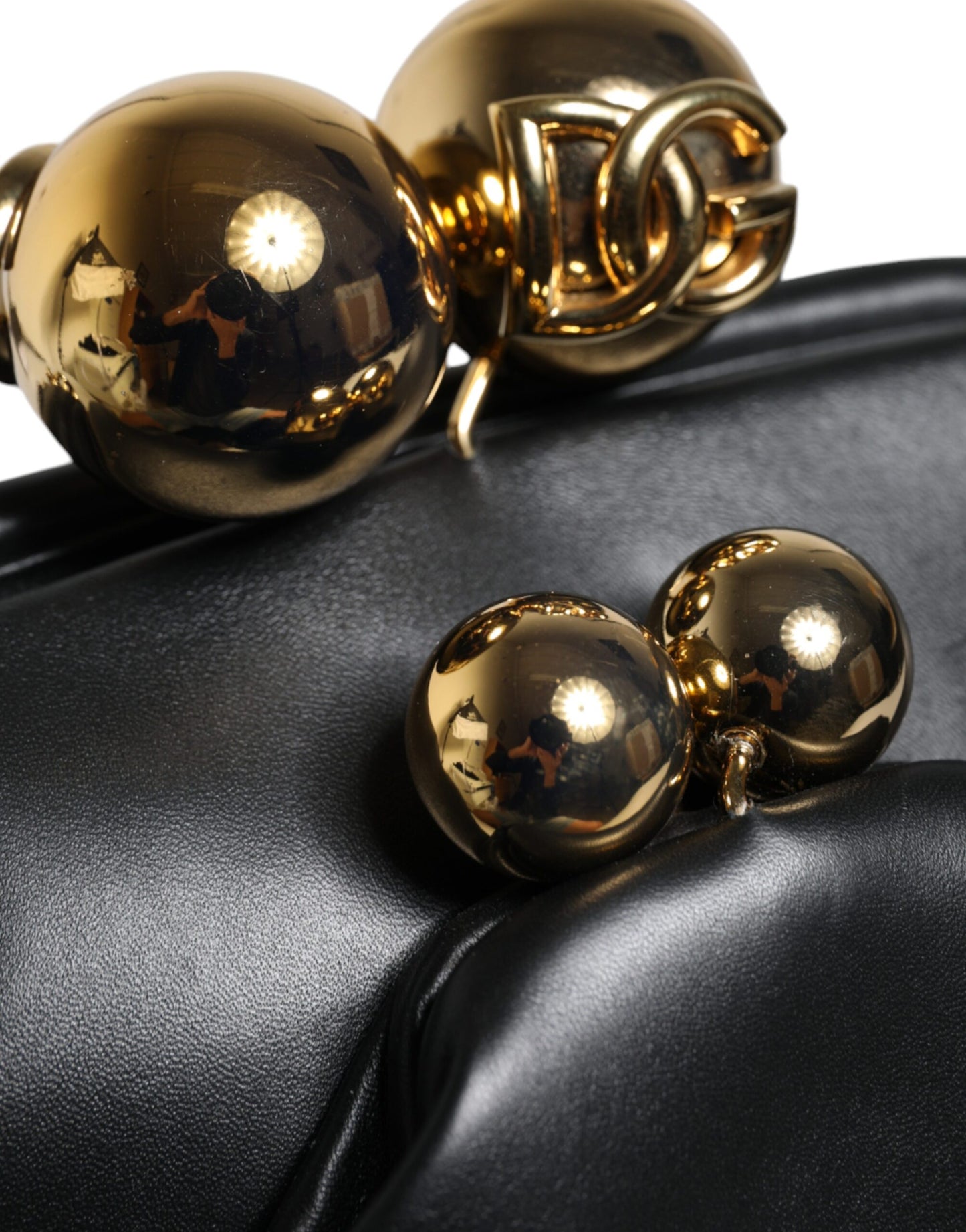 Pochette à bandoulière en cuir de veau noir Dolce &amp; Gabbana