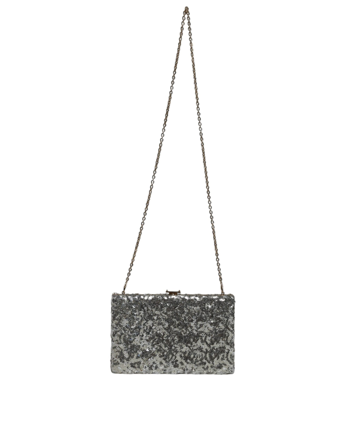 Dolce & Gabbana Sac Clutch Soirée Argenté Pailleté