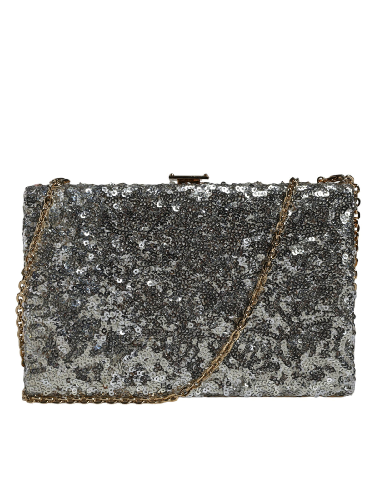 Dolce & Gabbana Sac Clutch Soirée Argenté Pailleté