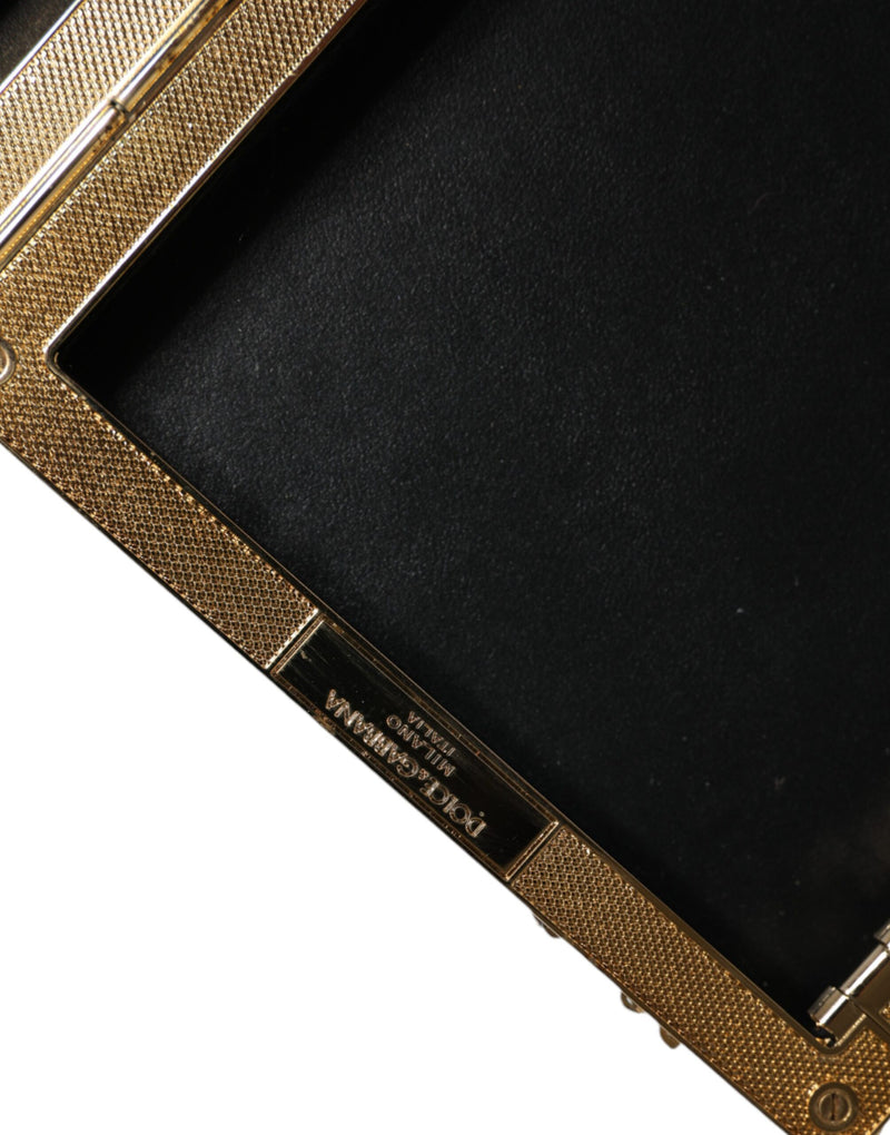 Dolce & Gabbana Sac Clutch Soirée Argenté Pailleté