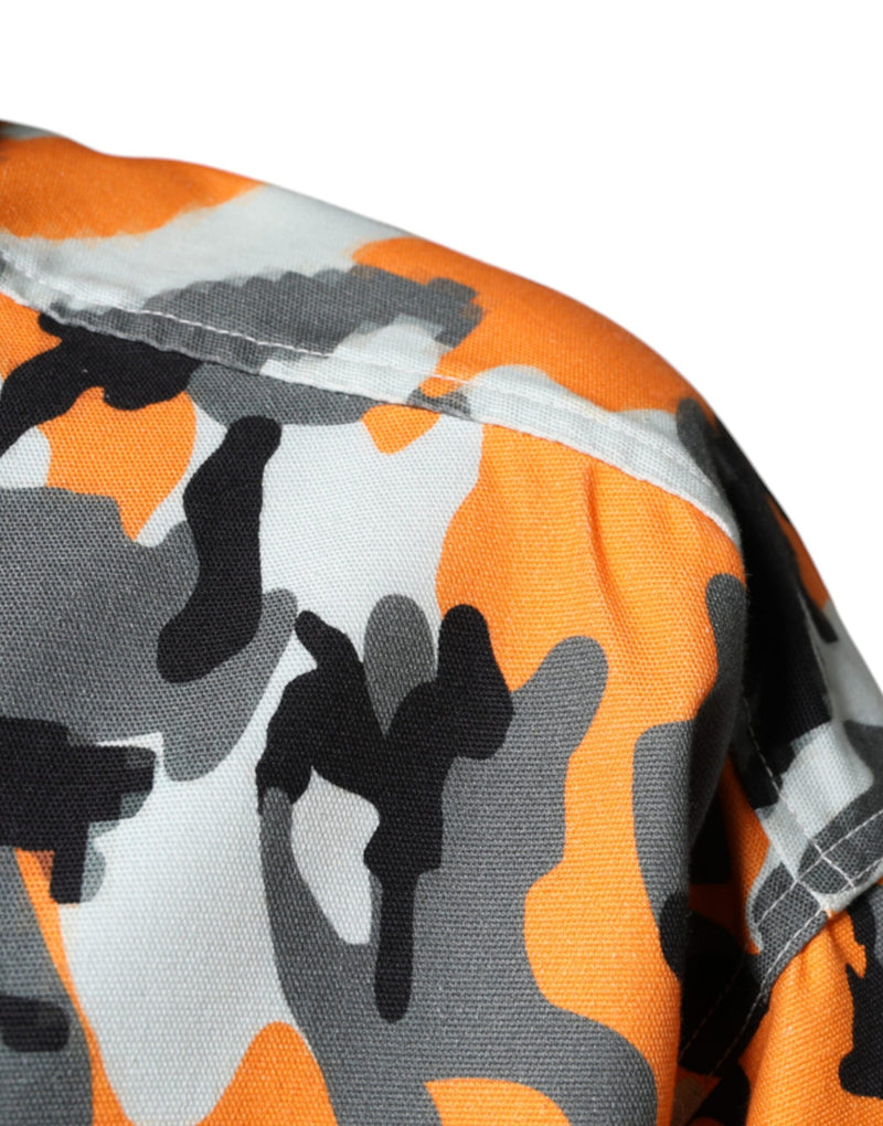 Dolce & Gabbana Multicolor Camouflage Katoenen Denim Jas met Kraag