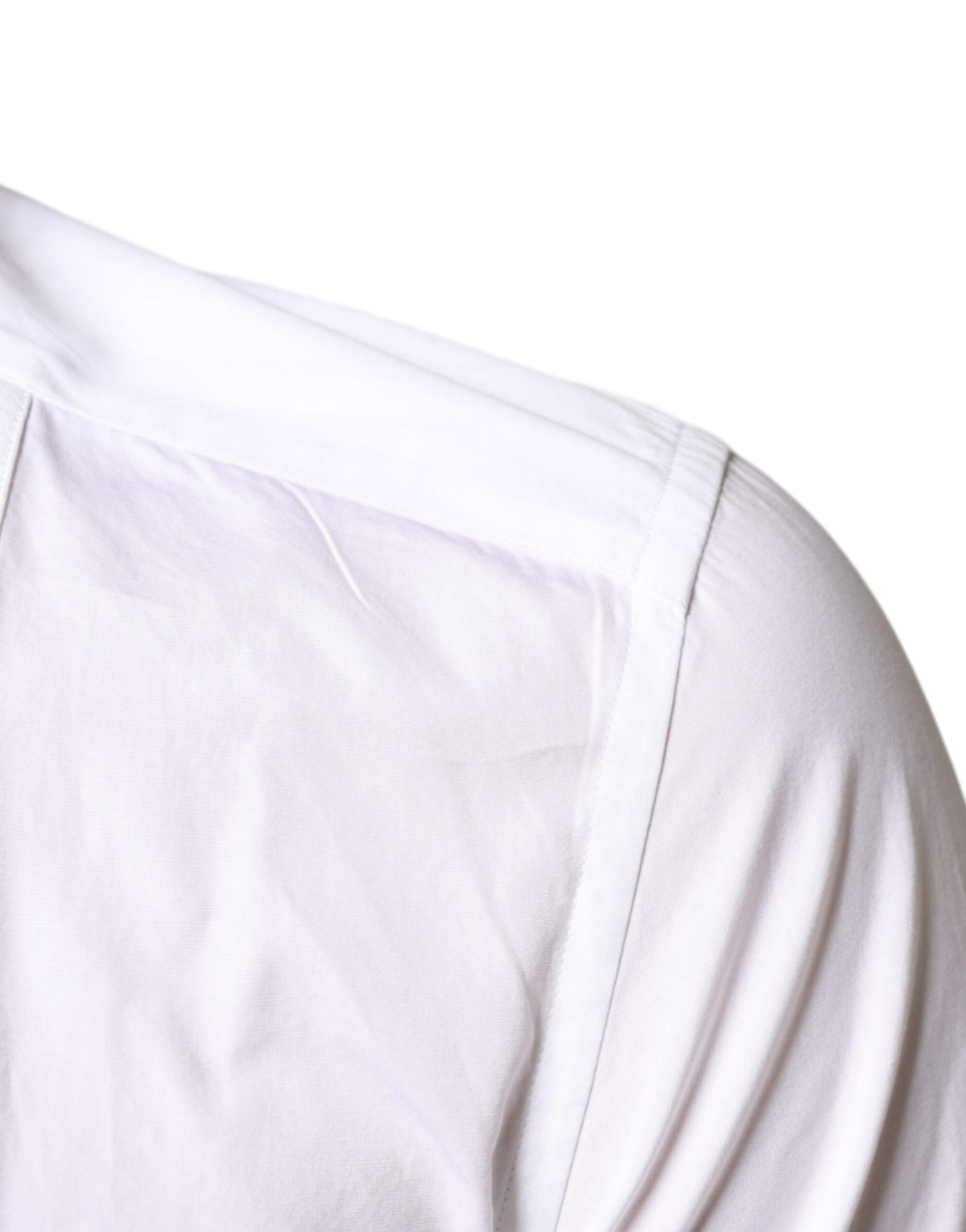 Chemise de cérémonie en popeline de coton blanche à collet italien de Dolce &amp; Gabbana