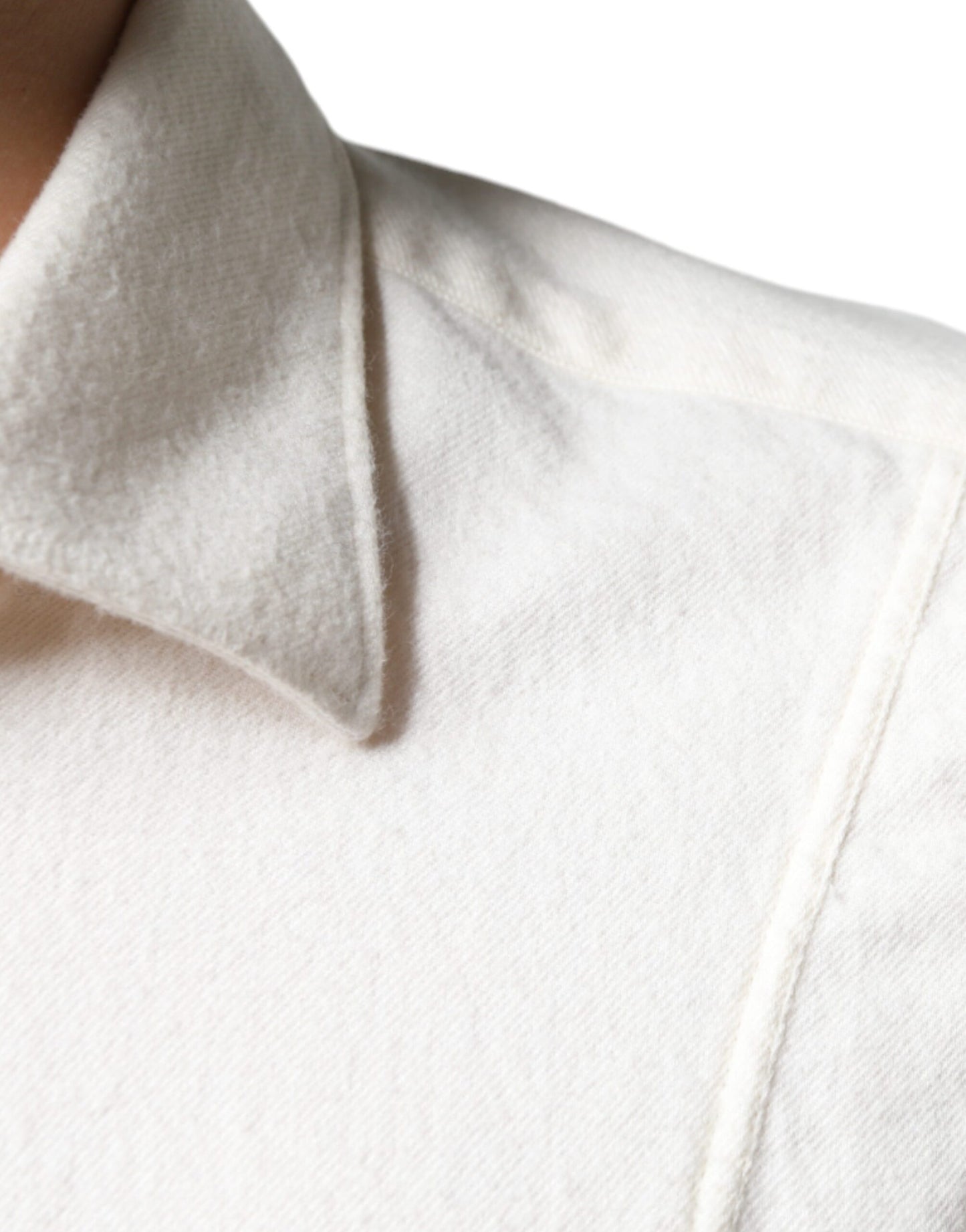 Chemise habillée formelle pour homme en coton à col classique, blanc cassé, AGLINI