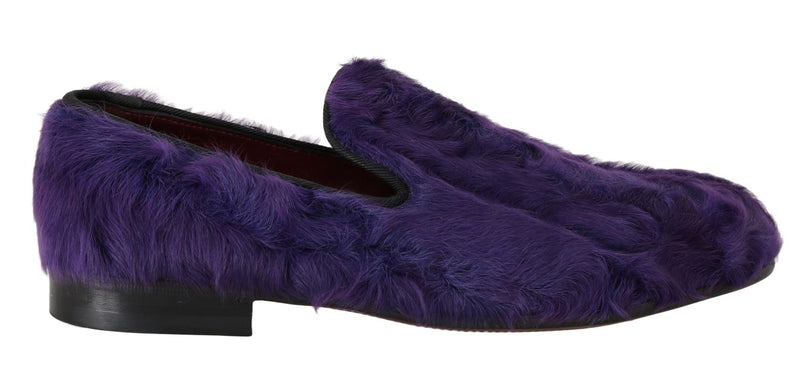 Mocassins en cuir de mouton violet Dolce &amp; Gabbana