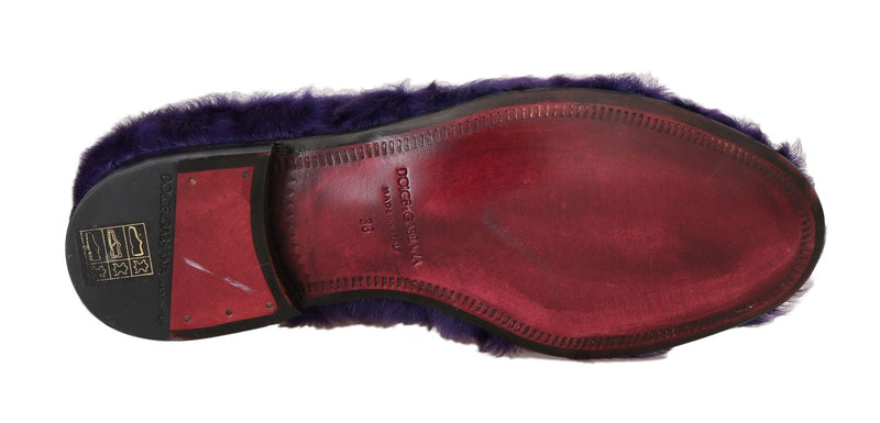 Mocassins en cuir de mouton violet Dolce &amp; Gabbana