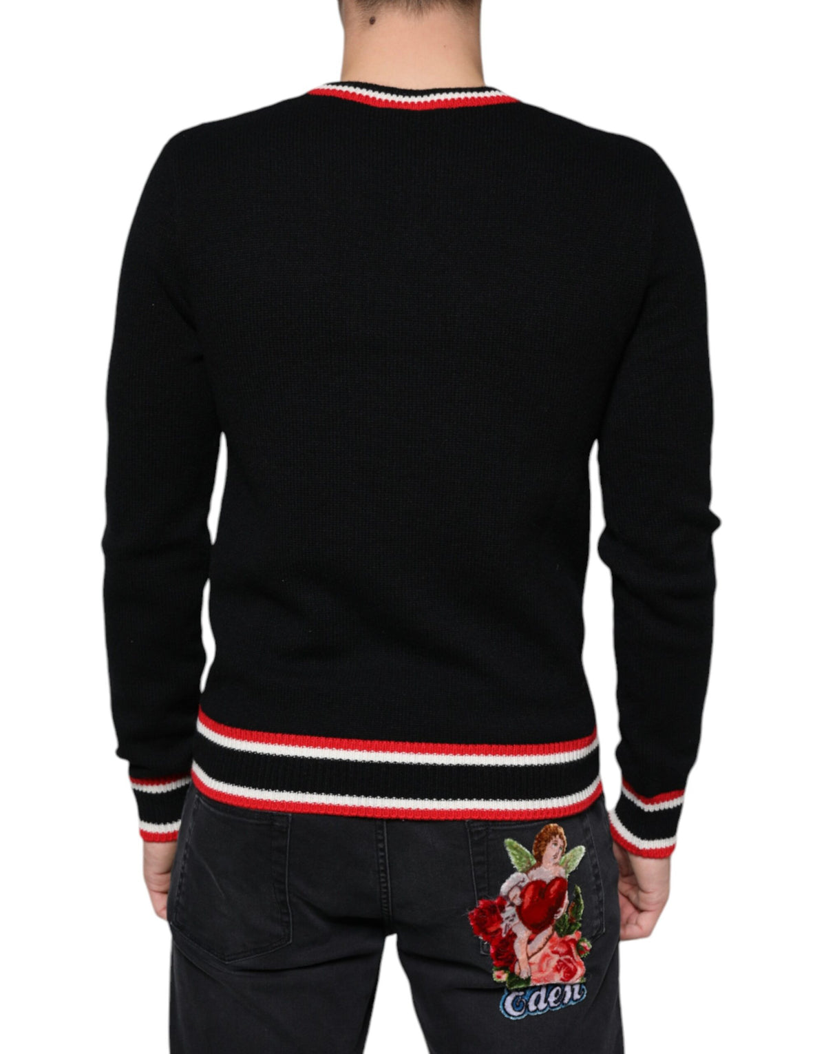 Pull en cachemire noir "Cochon de l'année" de Dolce &amp; Gabbana