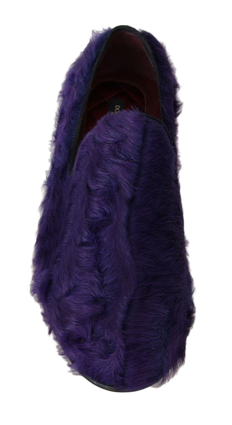 Mocassins en cuir de mouton violet Dolce &amp; Gabbana