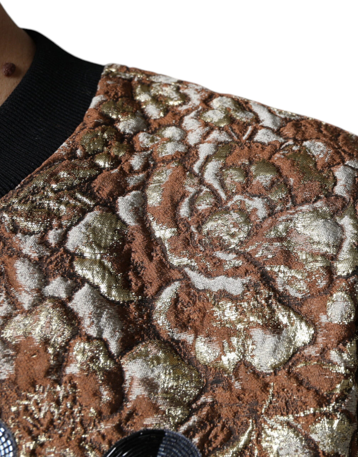 Pull en jacquard marron à motif ananas Mambo de Dolce &amp; Gabbana