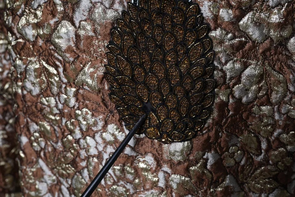 Pull en jacquard marron à motif ananas Mambo de Dolce &amp; Gabbana