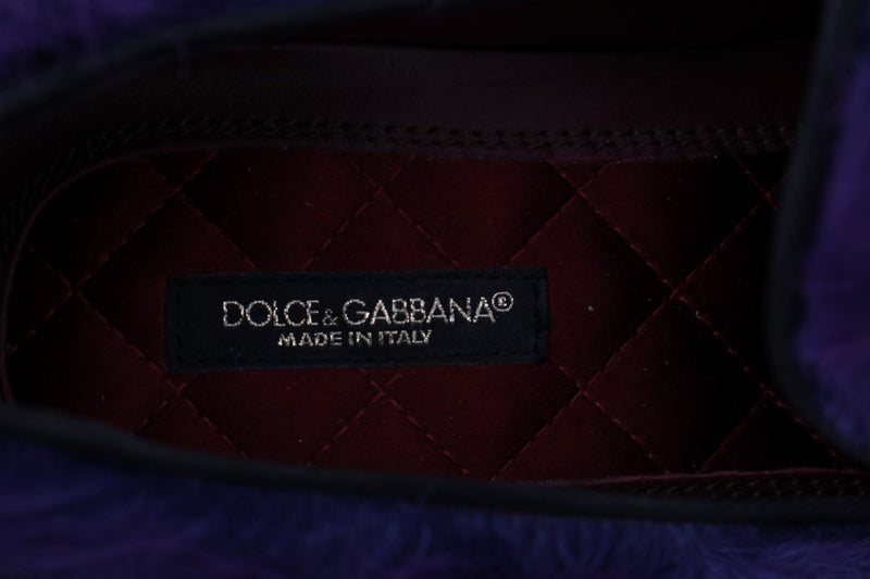 Mocassins en cuir de mouton violet Dolce &amp; Gabbana