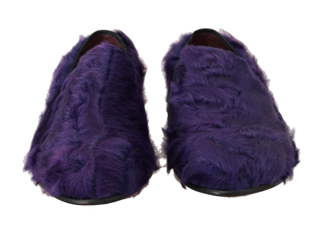 Mocassins en cuir de mouton violet Dolce &amp; Gabbana