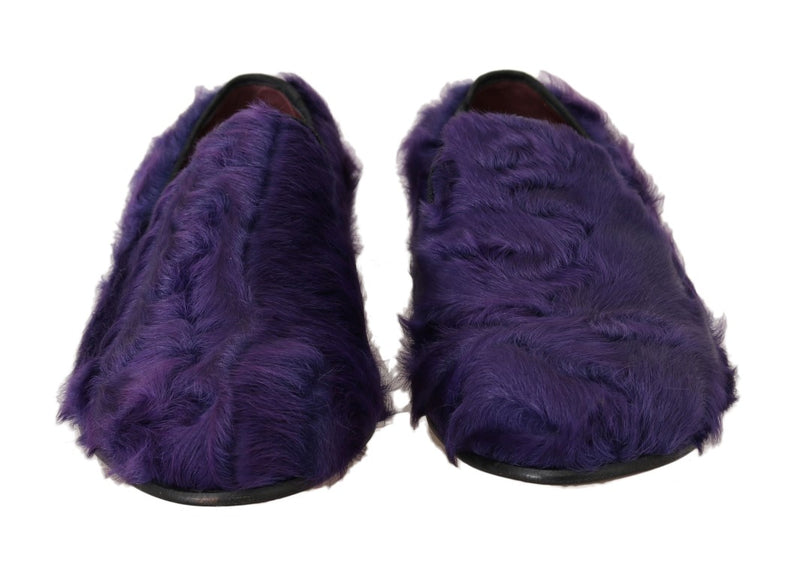 Mocassins en cuir de mouton violet Dolce &amp; Gabbana