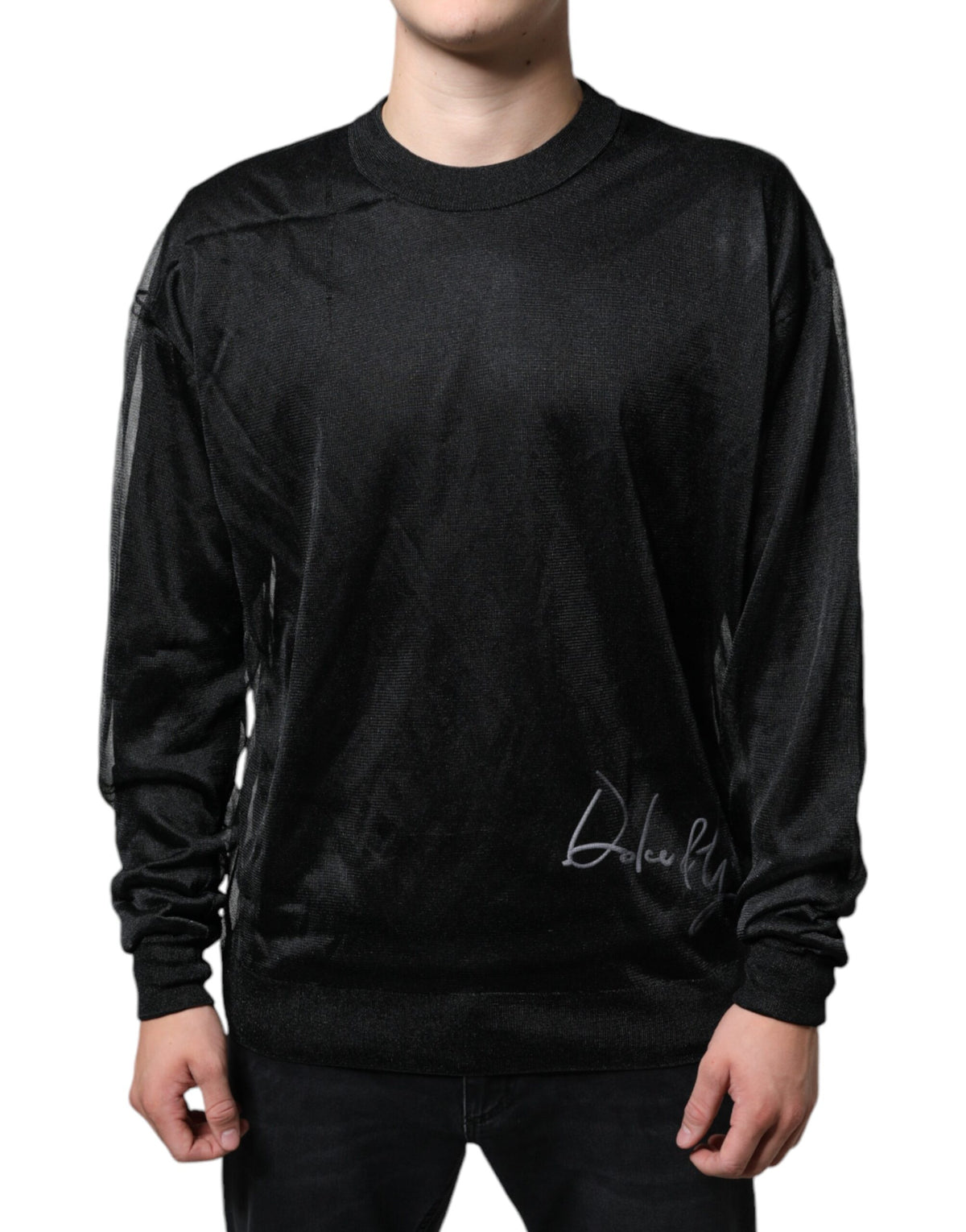 Pull en polyester noir à enfiler de Dolce &amp; Gabbana